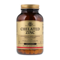 Цинк, Chelated Zinc, Solgar, 250 таблеток