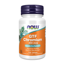 Витамины и минералы, GTF Chromium 200 mcg, NOW, 100 таблеток