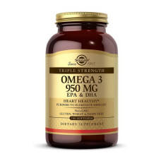 Омега-3, Omega 3 950 mg EPA & DHA, Solgar, 100 капсул