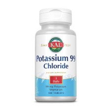 Витамины и минералы, Potassium 99 Chloride, KAL, 100 таблеток
