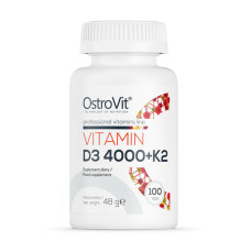 Витамины, Vitamin D3 4000 + K2, OstroVit, 100 таблеток