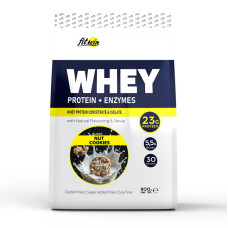 Сывороточный протеин, Whey Protein + Enzymes, FitWin, 900 г (Ореховое печенье)