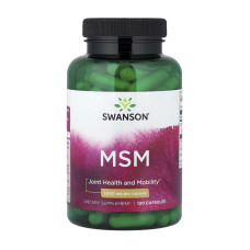 Для суставов и связок, MSM 1000 mg, Swanson, 120 капсул