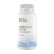 Омега-3, Omega-3 Fish Oil 1000 mg, My Nutri Week, 180 капсул