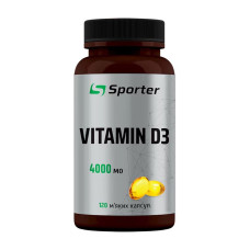 Витамины, Vitamin D3 4000 IU, Sporter, 120 капсул