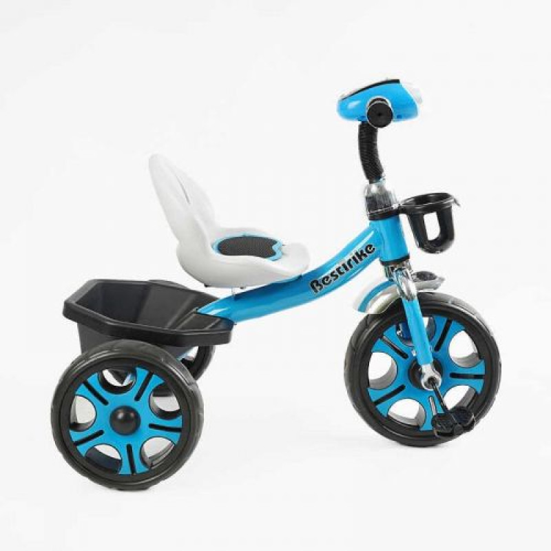 Велосипед 3-х колесный BS-24513 Best Trike (1) колеса EVA переднее 12”, заднее 10”, стальная рама, фара с музыкой и светом, корзина, в коробке