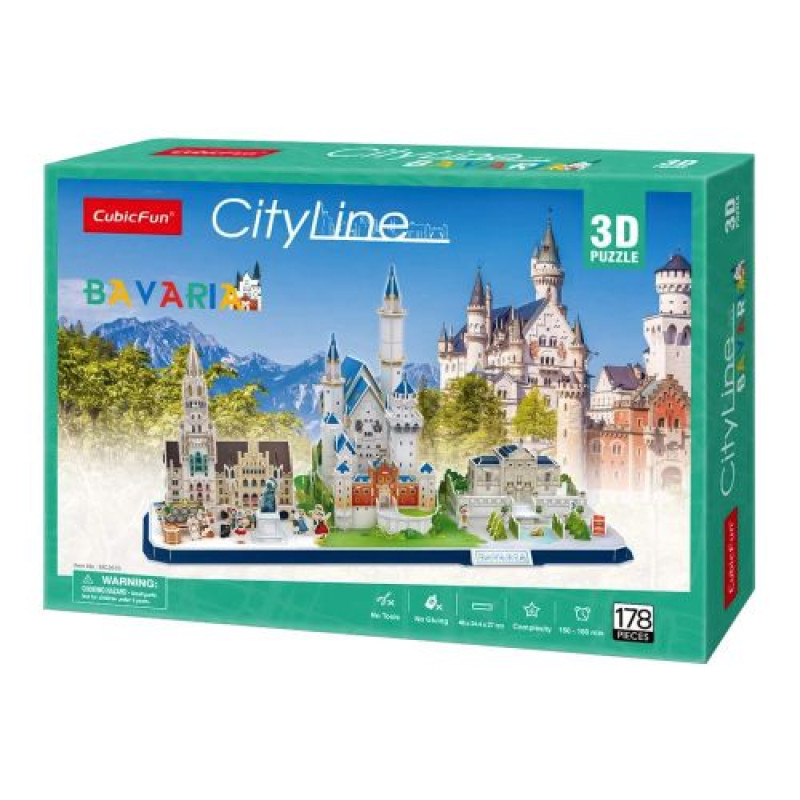 CubicFun ТРЕХМЕРНАЯ ГОЛОВОЛОМКА-КОНСТРУКТОР CITY LINE BAVARIA
