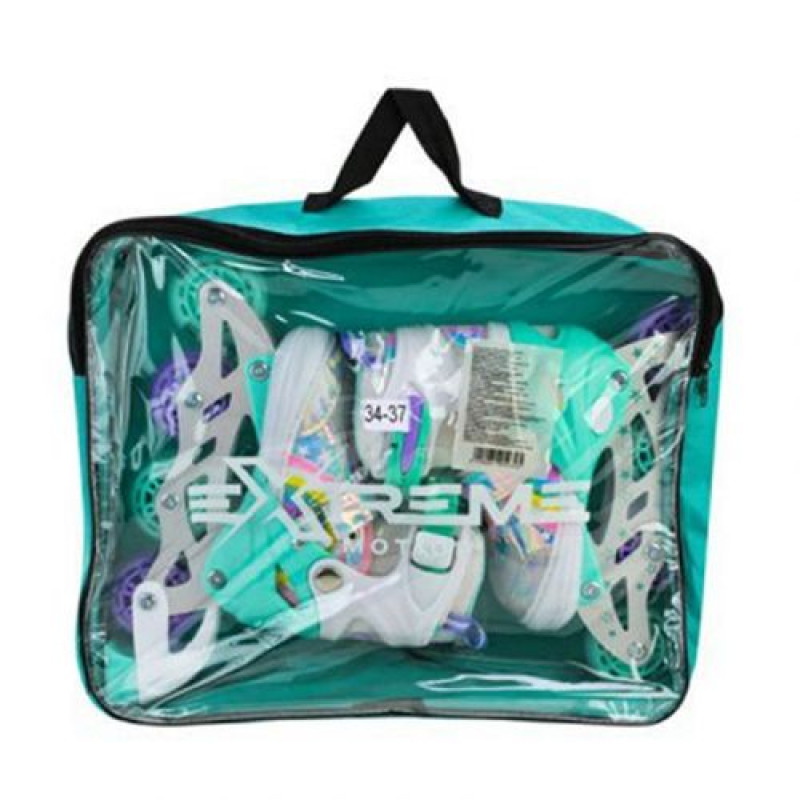 Роликовые коньки размер M (34-37) колеса PU 1 светло (РОЗОВЫЕ)