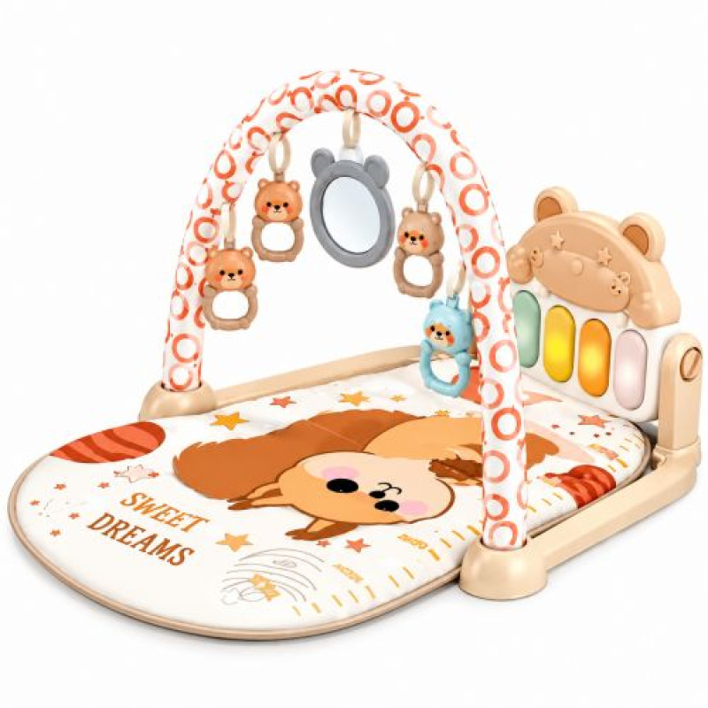 Коврик с игровым центром на батарейках музыка, свет (БЕЛОЧКА)