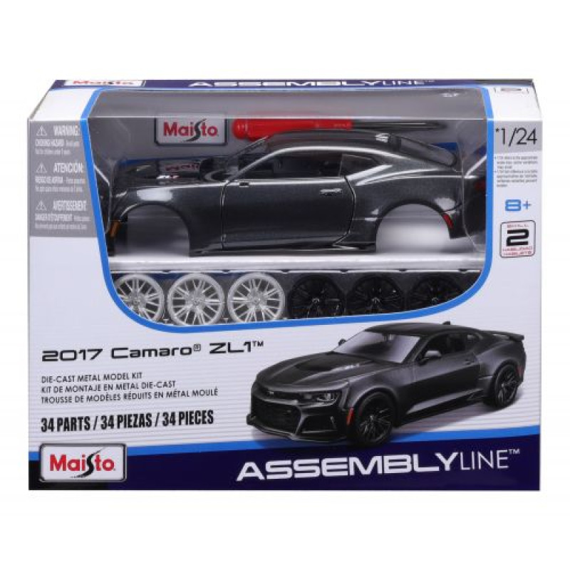 Збірна модель автомобіля 2017 Chevrolet Camaro ZL1, масштаб 1:24 металік сірий