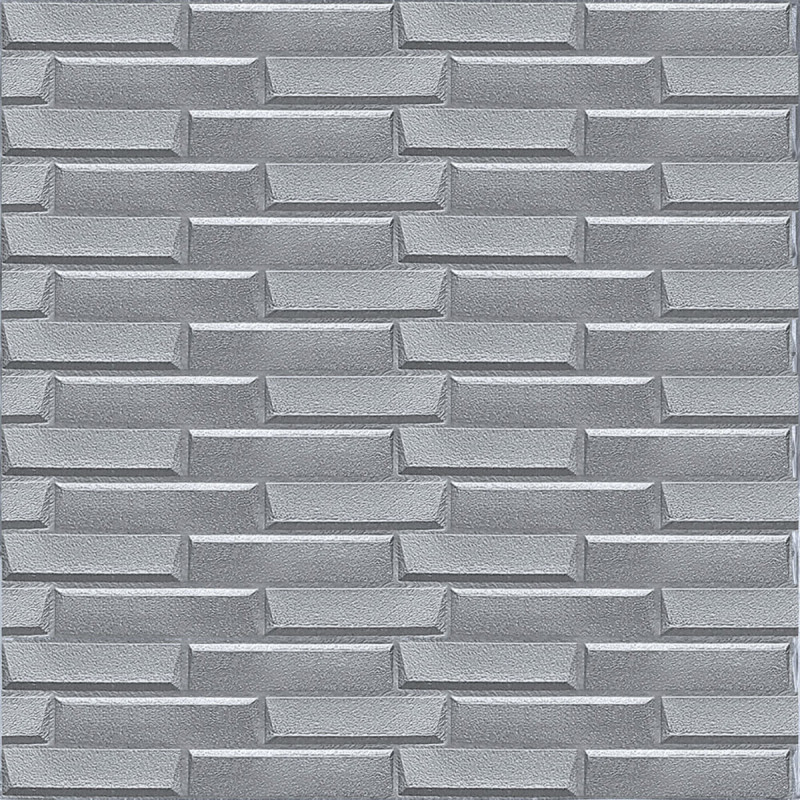 Самоклеюча 3D панель 3080x700x5мм Кладка Срібло SW-00001760
