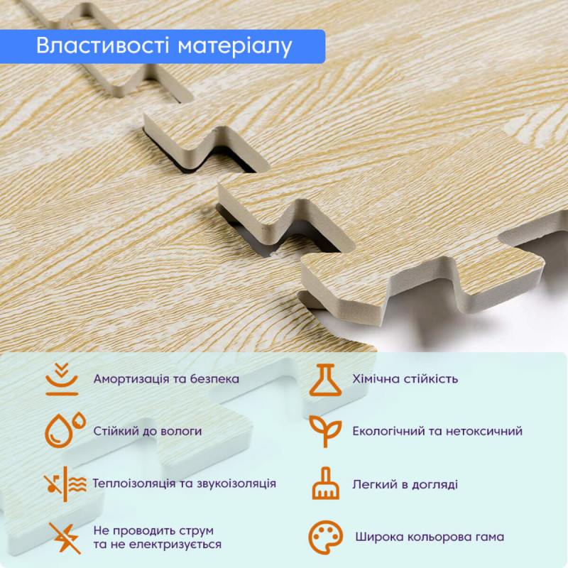Підлога пазл - модульне підлогове покриття 600x600x10мм Пісочне дерево (МР14) SW-00000648
