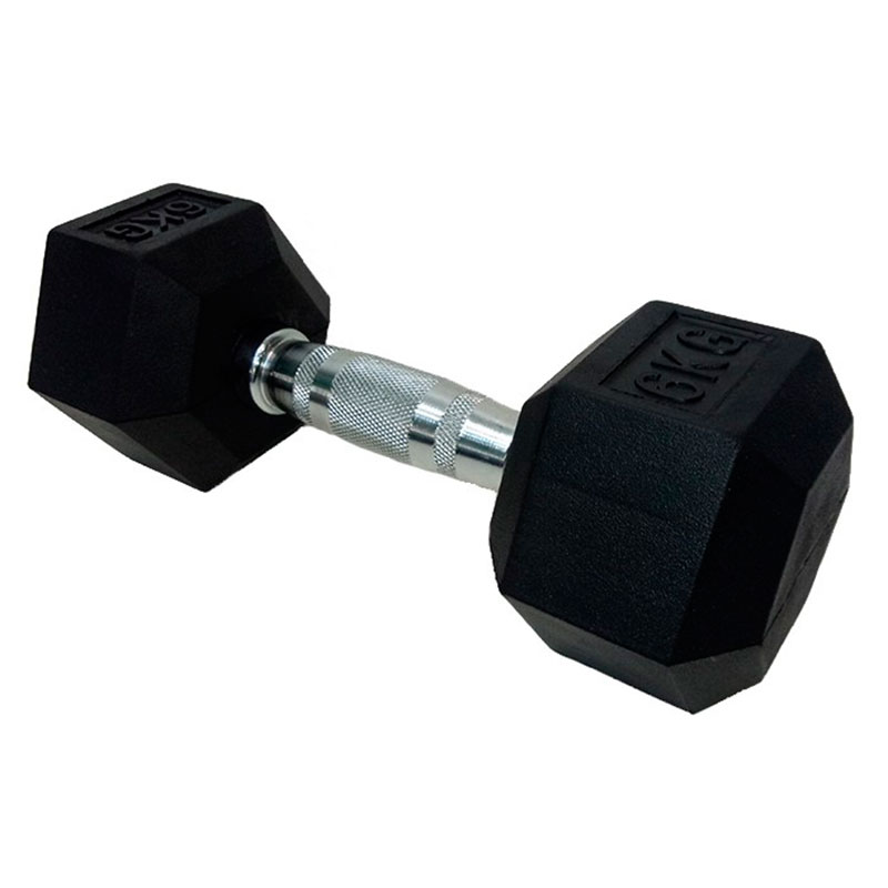 Гантель шестигранна обгумована HouseFit DD 6442 6 кг (К00012795)