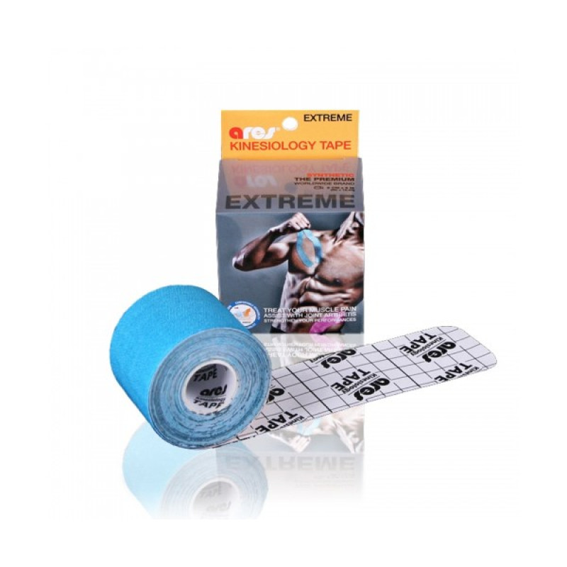Кінезіо тейп Ares Extreme 5см х 5м Голубой