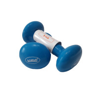 Гантели виниловые LiveUp Vinyl Dumbbell Egg Head, эргономичные, 2х3 кг, сталь/винил, синие