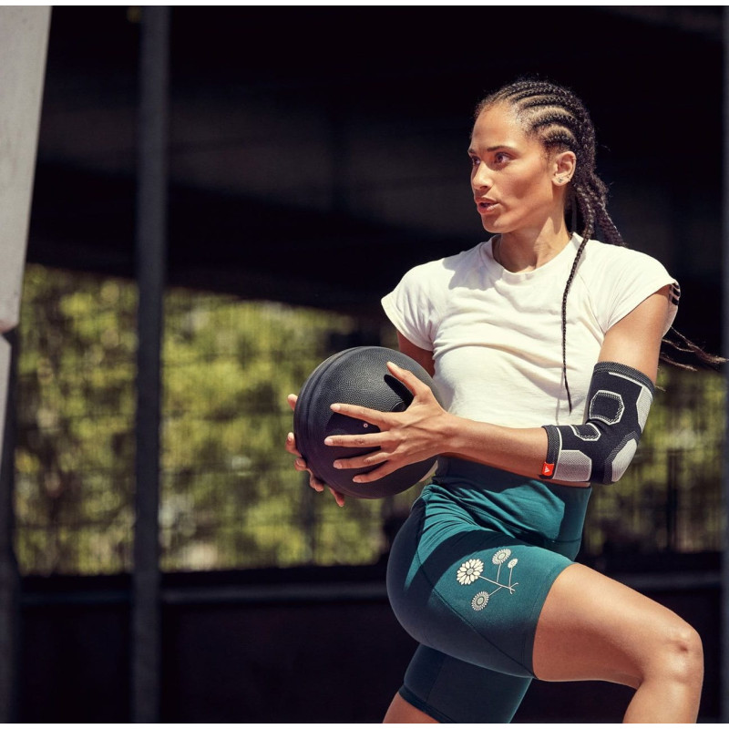 Фіксатор ліктя Adidas Elbow Support чорний, сірий Уні M