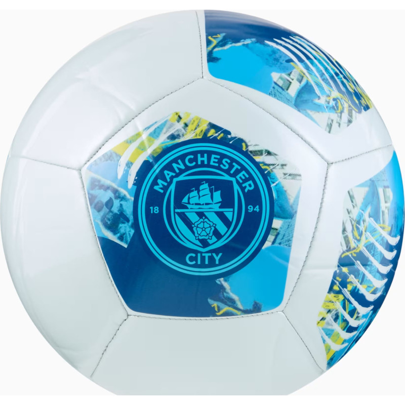 М'яч футбольний Puma MCFC ftblNRGY Ball білий, синій Уні 5