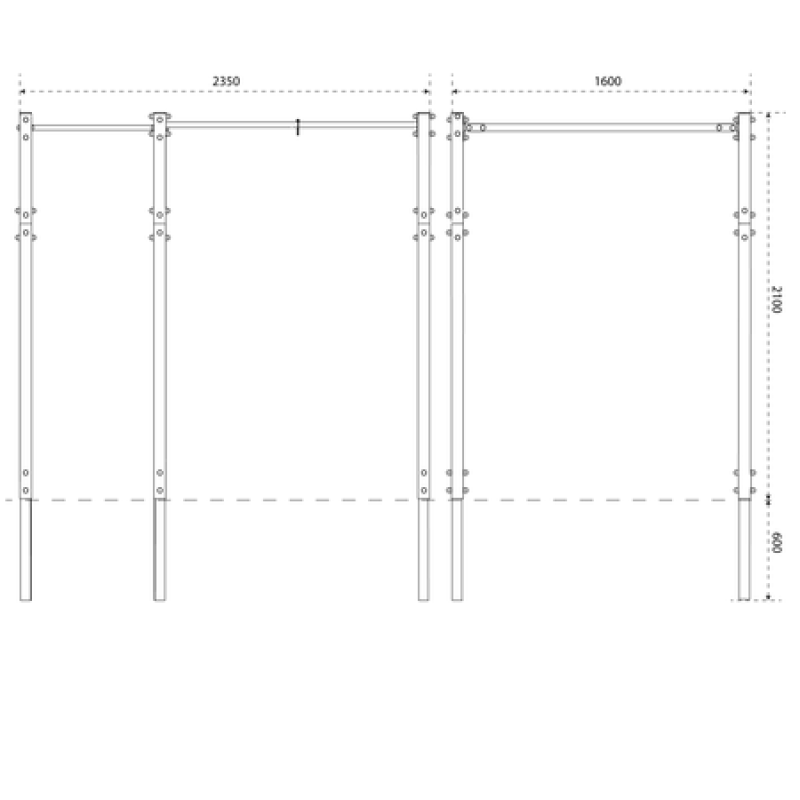 Драбина вулична горизонтальна з турніком для підтягувань K-Sport KSOZ009