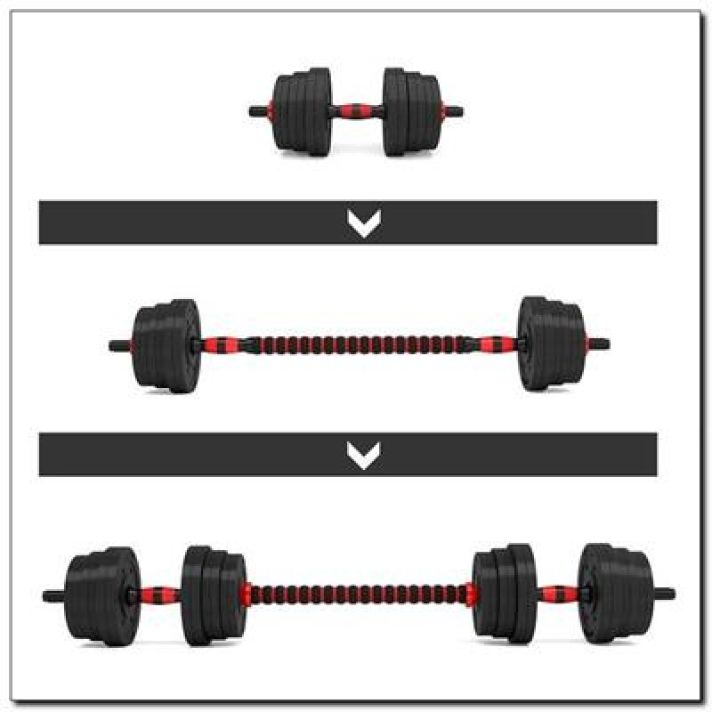 Набір штанга+гантелі HMS SGP20 - 20 кг, чорно-червоний 