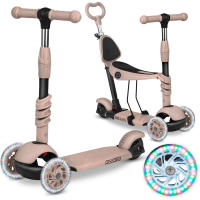 Самокат дитячий триколісний Ricokids Todi, бежевий, алюміній/пластик