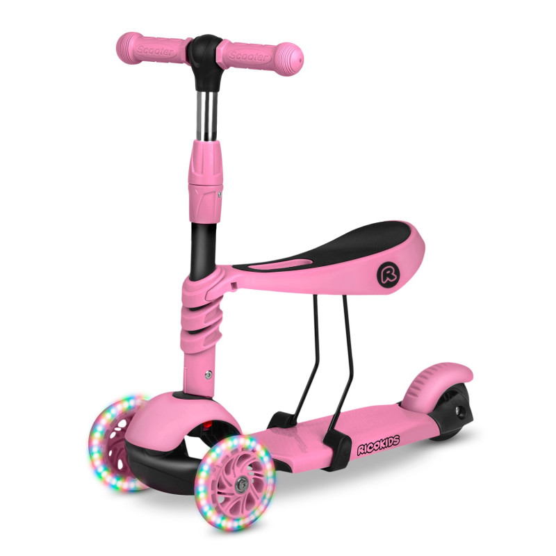 Самокат дитячий триколісний Ricokids Todi рожевий
