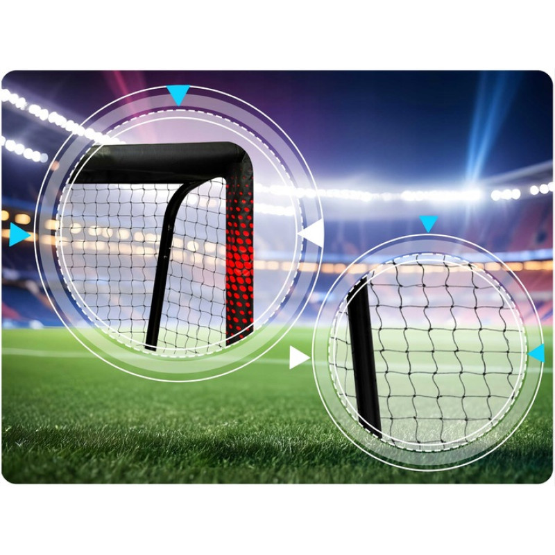 Ворота футбольні Neo‑Sport Dots NS‑473 300 х 200 х 120 см, чорно-червоні