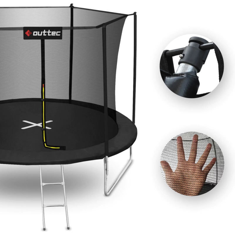 Батут OUTTEC Inside Net з внутрішньою сіткою 12 футів 374 см чорний