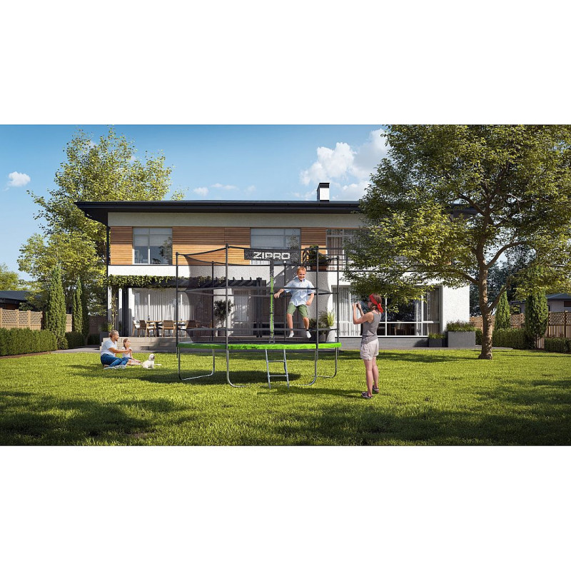 Батут Zipro Jump Pro з внутрішньою сіткою 10 футів 312 см чорно-зелений