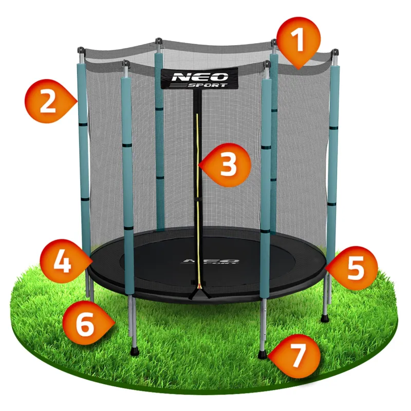 Батут Neo-Sport з зовнішньою сіткою 4,5 футів 140 см зелений