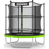 Батут ZIPRO Jump Pro, 183 см, оцинкованная сталь, чёрно-зелёный