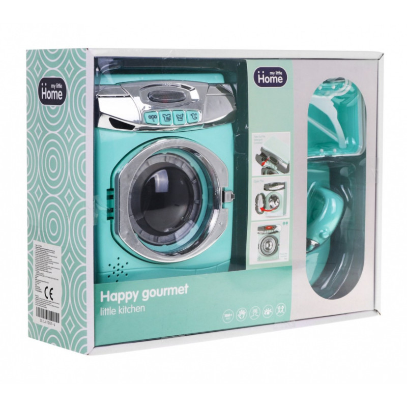 Дитяча пральна машина з кошиком для білизни та прасувальною дошкою Ramiz ZDZ.A1001-4, блакитна