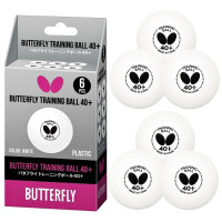 М'ячі для настільного тенісу BUTTERFLY TRAINING 6 шт, білі