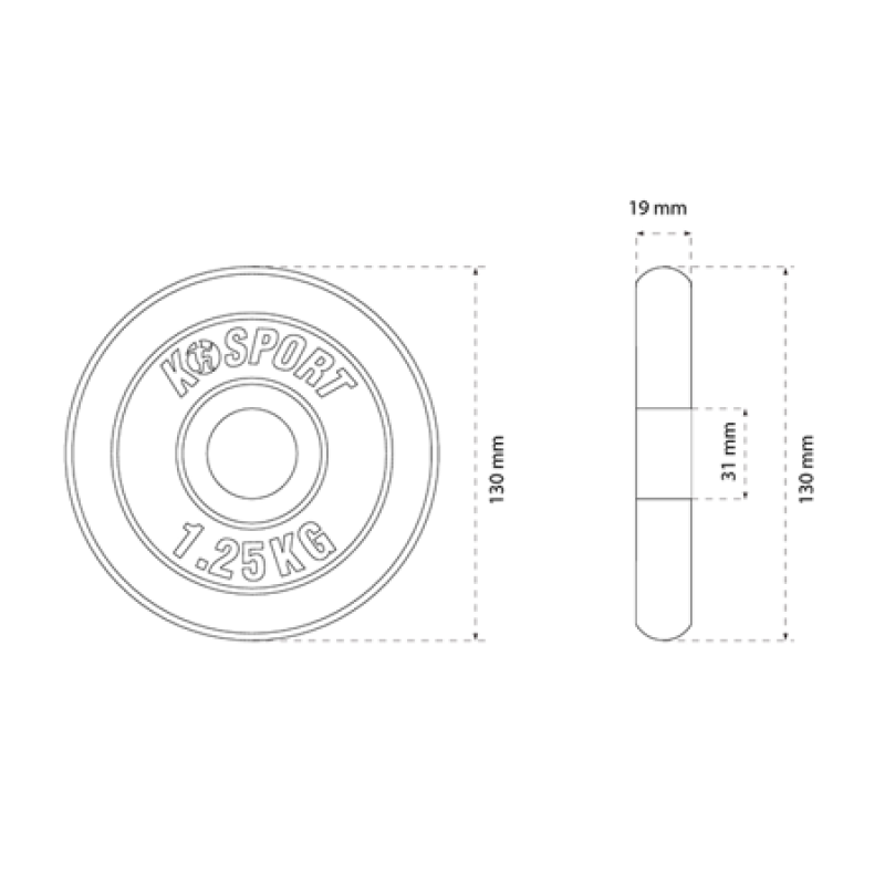 Диск чавунний K-SPORT O1.25 1,25 кг