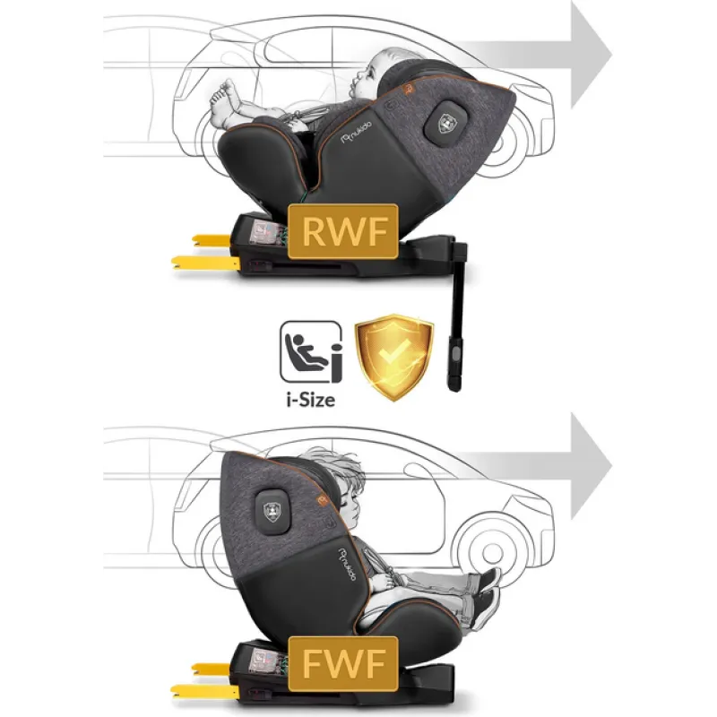 Автокрісло Nukido Prestige Line ISOFIX 0-36 кг, чорно-сіре