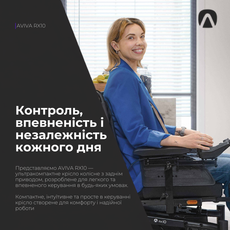 Крісло колісне з електроприводом Invacare AVIVA RX10 (AVIVA RX10-2867)
