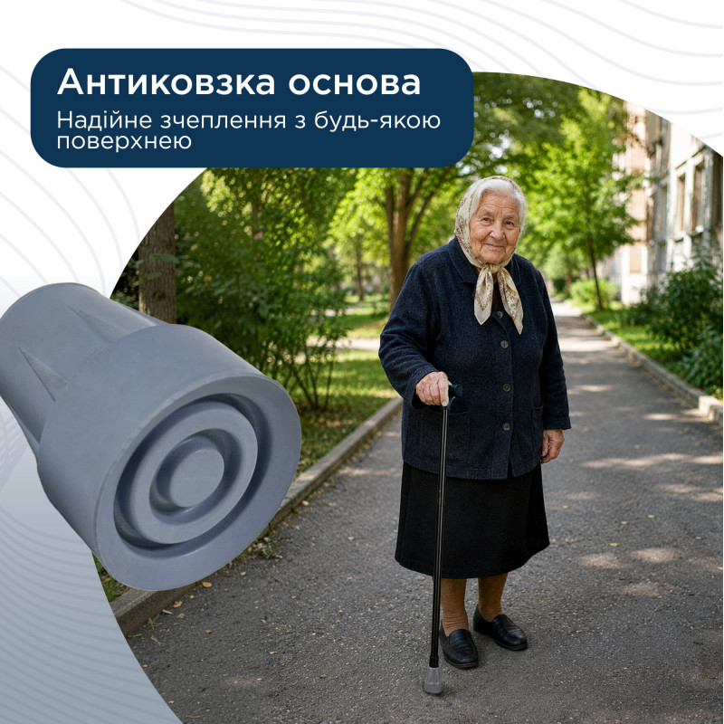 Гумовий наконечник для палиць Doctor Life 10031/2/GR 22 мм сірий (10031/2/GR-2882)