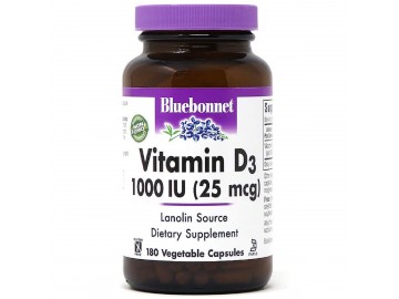 Вiтамiн D3 1000IU, Bluebonnet Nutrition, 180 вегетаріанських капсул