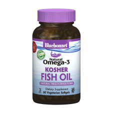 Натуральна Омега-3 з Кошерного Риб'ячого Жиру, Bluebonnet Nutrition, 60 желатинових капсул