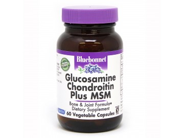 Глюкозамін & Хондроитин & МСМ, Bluebonnet Nutrition, 60 рослинних капсул