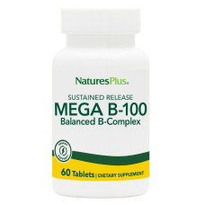 Витаминный комплекс медленного высвобождения, MEGA B-100, Natures Plus, 60 таблеток