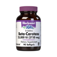 Натуральный бета-каротин, Bluebonnet Nutrition, Бета-каротин 25,000МЕ, 90 гелевых капсул