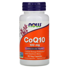 Коэнзим Q10 с глодом, CoQ10 With Hawthorn Berry, Now Foods, 100 мг, 90 капсул