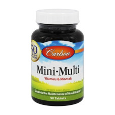 Комплекс Основних Вітамінів і Мінералів, Mini-Multi Essential Vitamins & Minerals, Carlson, 90 міні таблеток