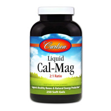 Кальцій і Магній, Liquid Cal-Mag, Carlson, 250 гелевих капсул