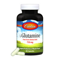 Глютамін 750мг, L-Glutamine, Carlson, 90 капсул