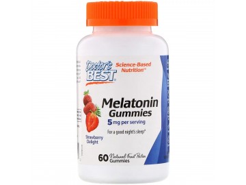 Мелатонін зі Смаком Полуниці, Melatonin Gummies, Doctor's Best, 5 мг, 60 желейних цукерок