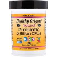 Пробиотики для детей, Natural Probiotic Kids, Healthy Origins, Вишневый вкус, 60 жевательных таблеток