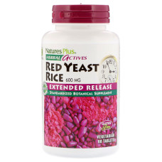 Красный дрожжевой рис 600 мг, Herbal Actives, Natures Plus, 60 таблеток