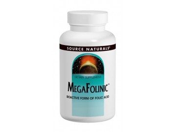 Біоактивна Форма Фолієвої Кислоти (В9) 800мкг, MegaFolinic, Source Naturals, 60 таблеток