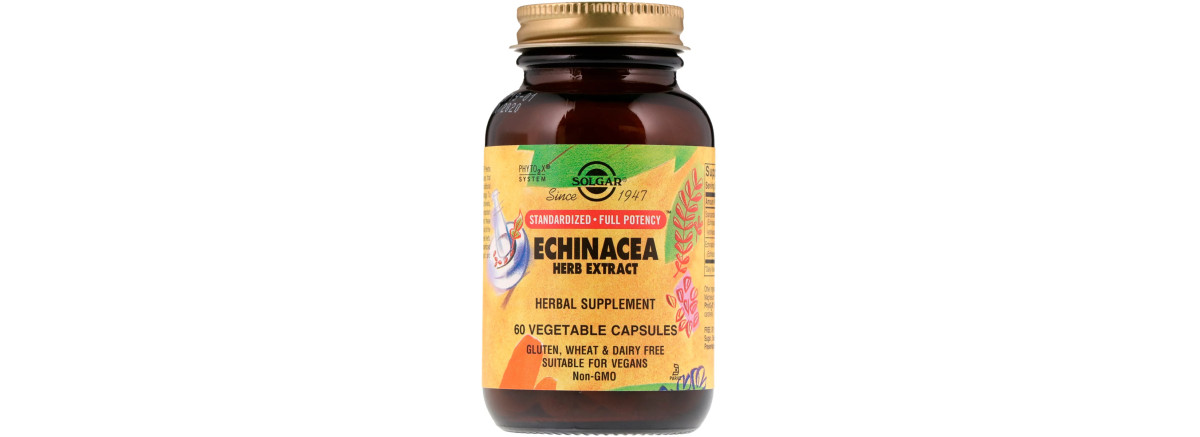 Эхинацея (Экстракт), Echinacea Herb Extract, Solgar, 60 вегетарианских капсул
